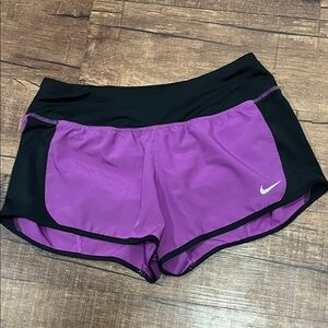 Nike Women's Athletic Dri-Fit Shorts in Purple and Black Size S